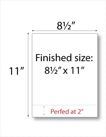 Item 1168: 24 lb. Single Perforated Paper Business Form 8.5" x 11" White (500 Sheets)