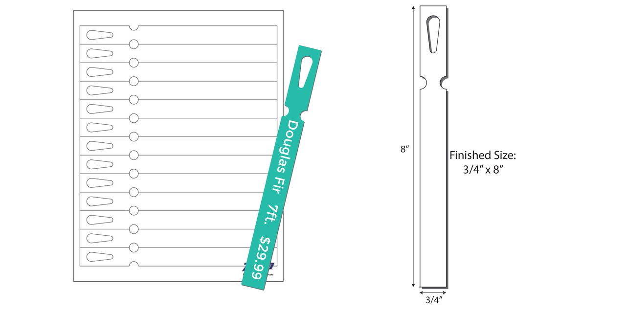 Item NTW-9: 13-Up 3/4" x 8" Multi Purpose Tag 8 1/2" x 11" Sheet(25 Sheets) 8 Mil. Only - Image 2