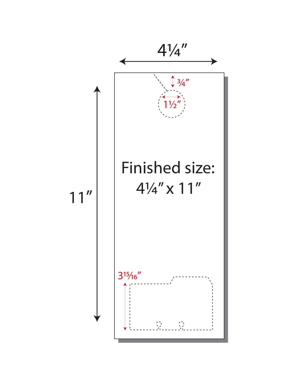 Item 227: 2-Up 4 1/4" x 11" Door Hanger with Rotary File Card 8 1/2" x 11" Sheet(250 Sheets)