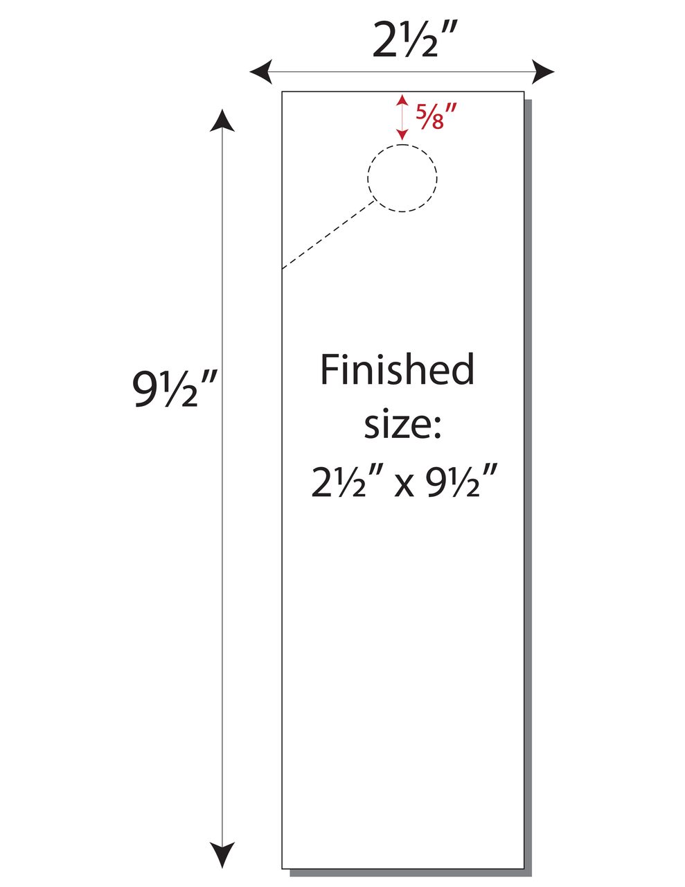 Item 407: 3-Up 2 1/2" x 9 1/2" #2 Hang Tag 7 1/2" x 9 1/2" Sheet(250 Sheets)