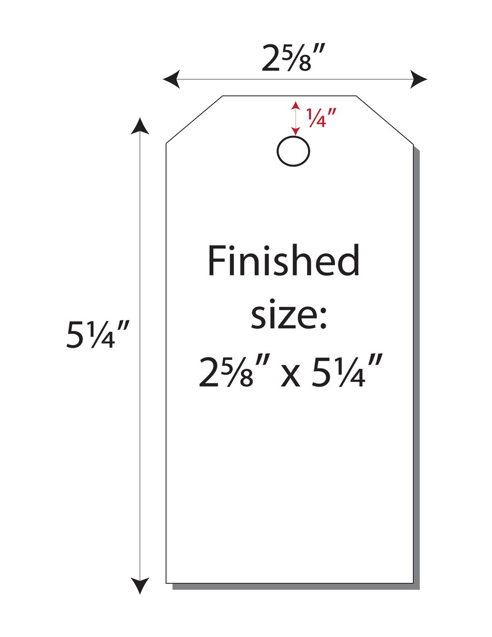Item 410: 4-Up 2 5/8" x 5 1/4" #6 Hang Tag 10 1/2" x 5 1/4" Sheet(250 Sheets)