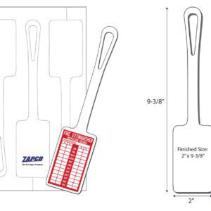 Item NTW-6: 4-Up 2" x 9 3/8" Multi Purpose Tag 8 1/2" x 11" Sheet 5mil