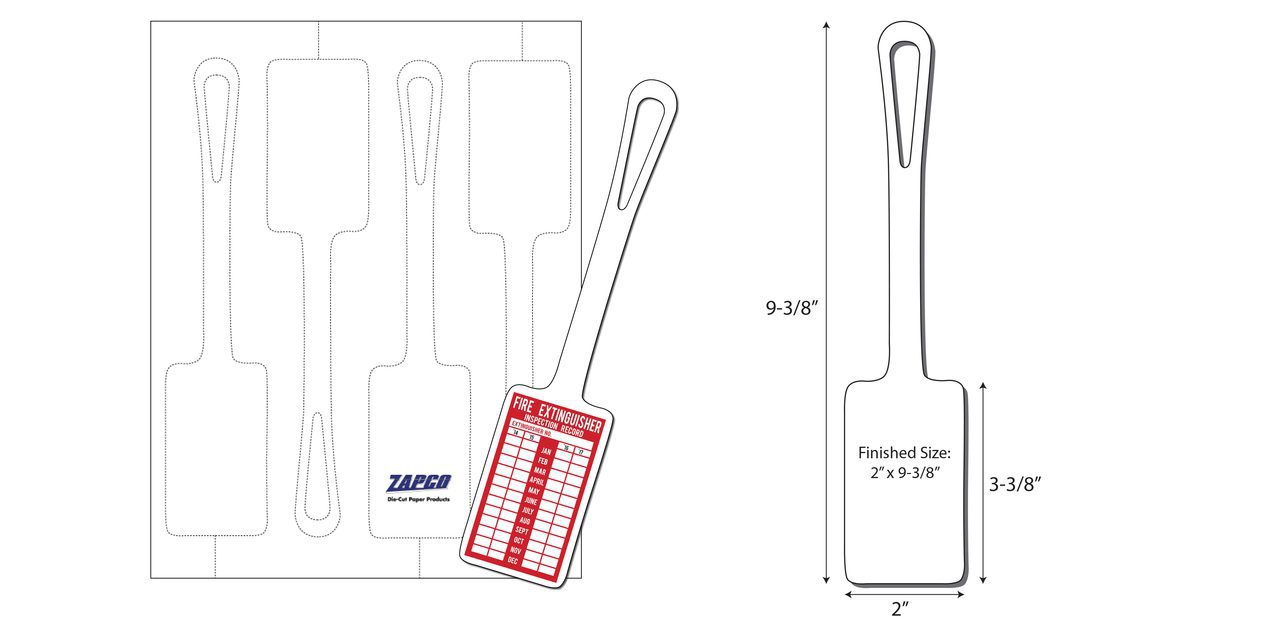 Item NTW-6: 4-Up 2" x 9 3/8" Multi Purpose Tag 8 1/2" x 11" Sheet 5mil