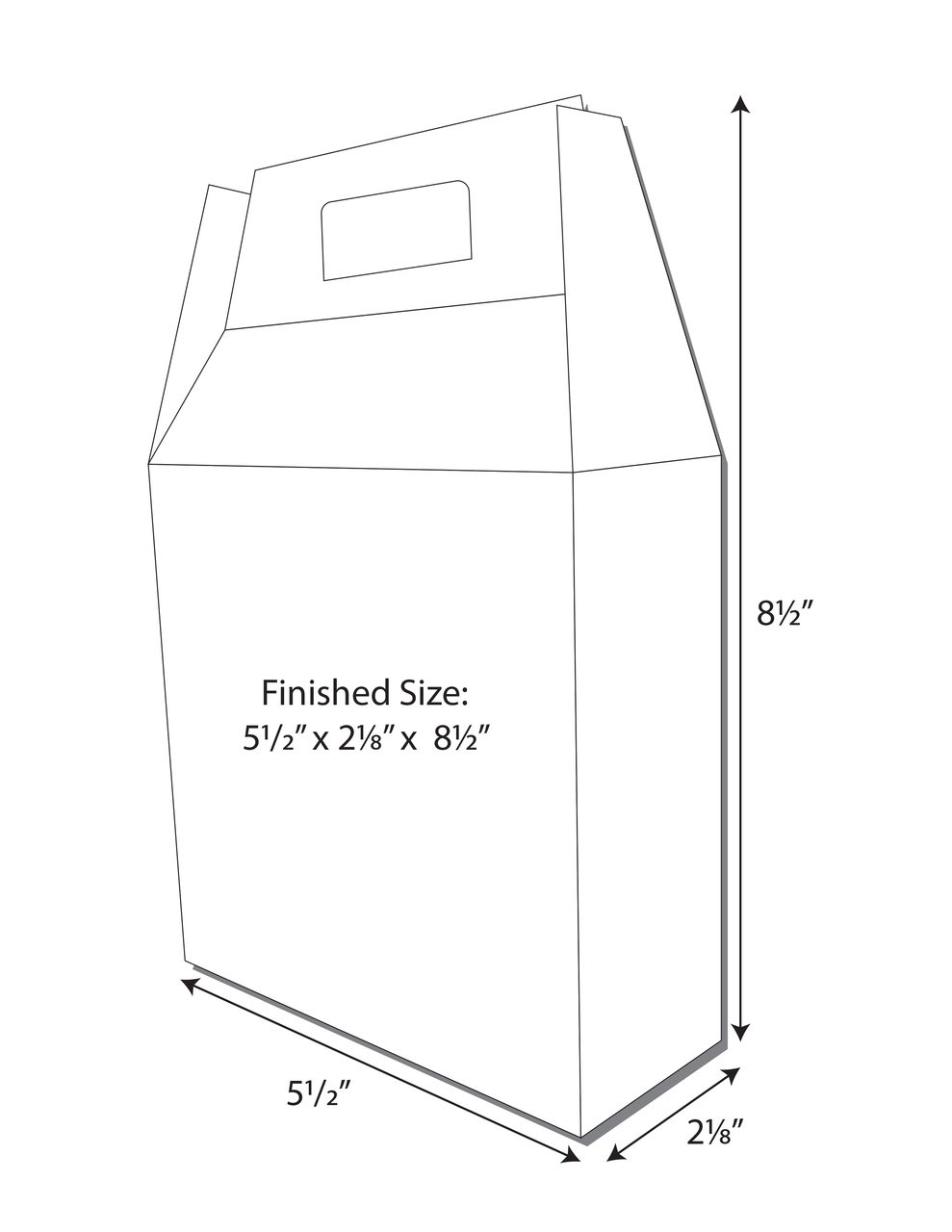 Item 2110: 1-Up 5 1/2" x 2 1/8" x 8 1/2" Lunch Box Paper / Multi-Use Box 12" x 18" Sheet