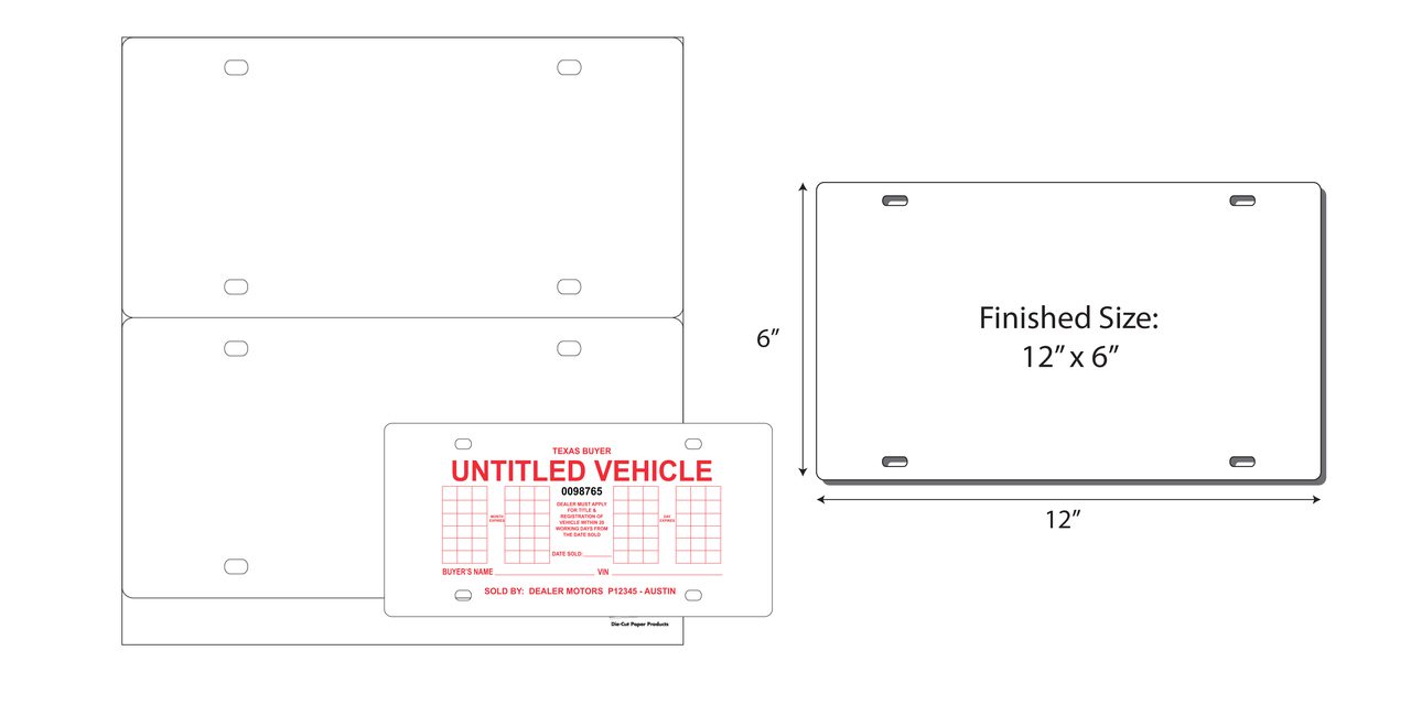 NTW-PLP20-2 2-Up 12" x 6" License Plate 12" x 13" Sheet(25 Sheets) - Image 2