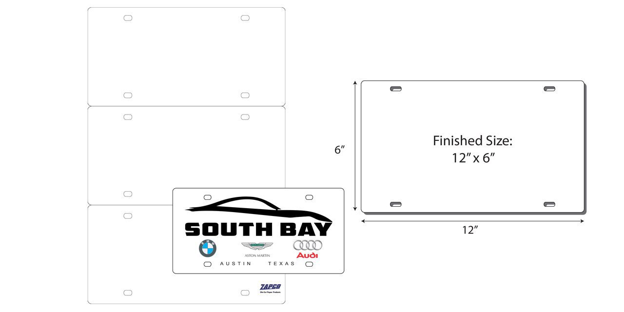 NTW-PLP20-3 3-Up 12" x 6" License Plate 12" x 18" Sheet(25 Sheets) - Image 2