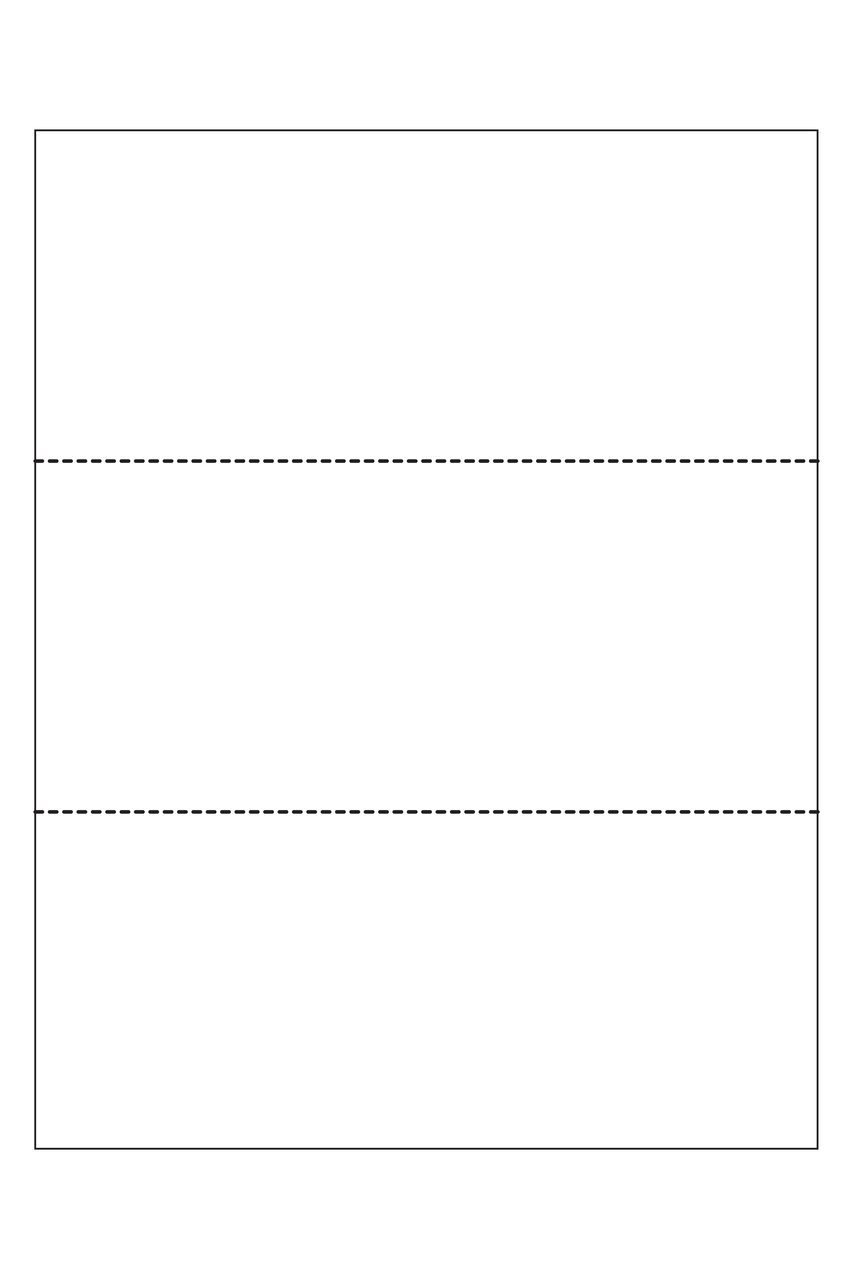MBF-2: Micro-Perforated Perforated Paper Business Forms 2 Perforations, 3 Equal Parts